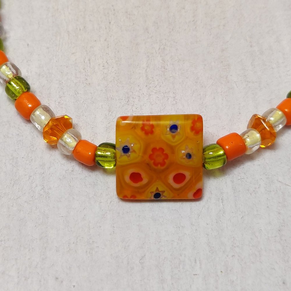 Handmade Glass Bracelet, Autumn Colors